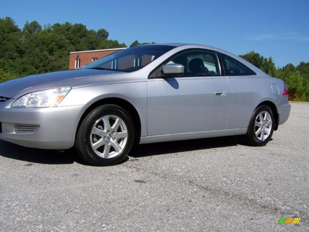 2005 Accord EX V6 Coupe - Satin Silver Metallic / Black photo #2