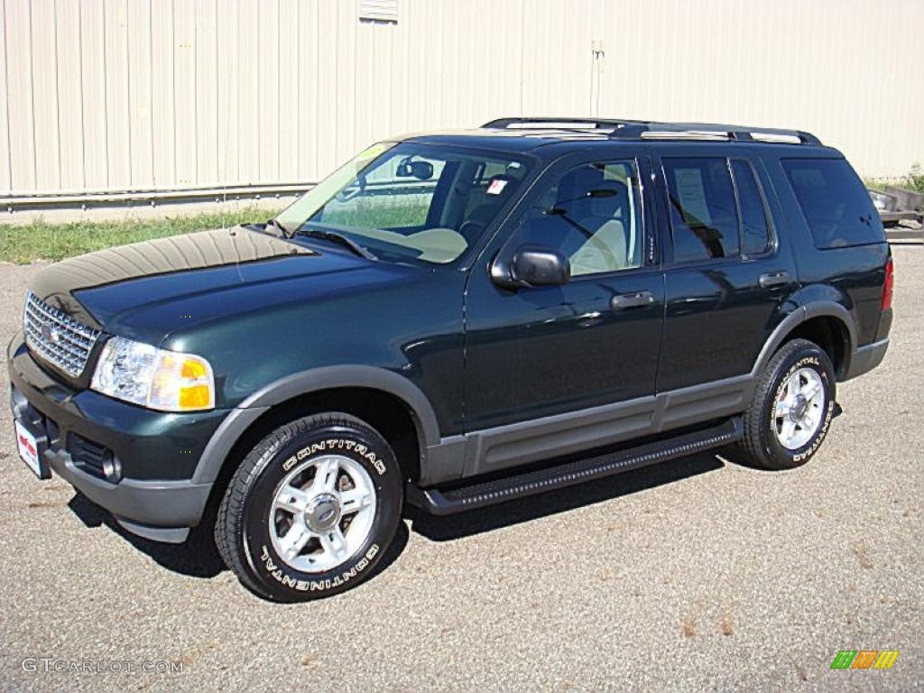 2003 Explorer XLT 4x4 - Aspen Green Metallic / Medium Parchment Beige photo #4