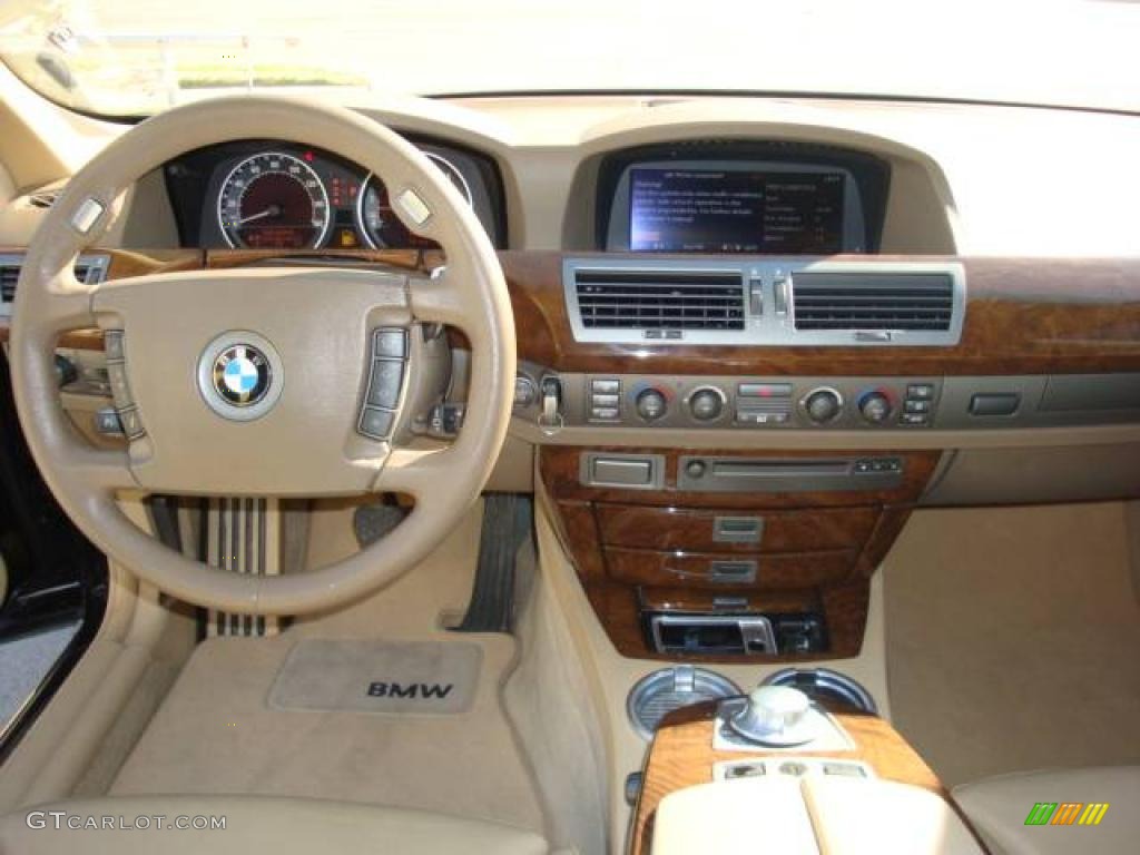 2003 7 Series 745Li Sedan - Jet Black / Dark Beige/Beige III photo #8