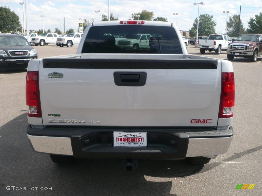 2010 Sierra 1500 SLE Extended Cab 4x4 - Pure Silver Metallic / Ebony photo #4