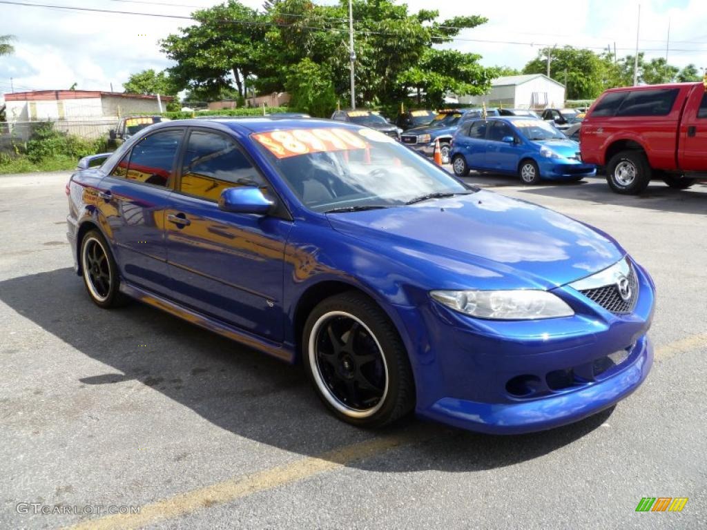 2003 MAZDA6 s Sedan - Sonic Blue Pearl / Gray photo #1