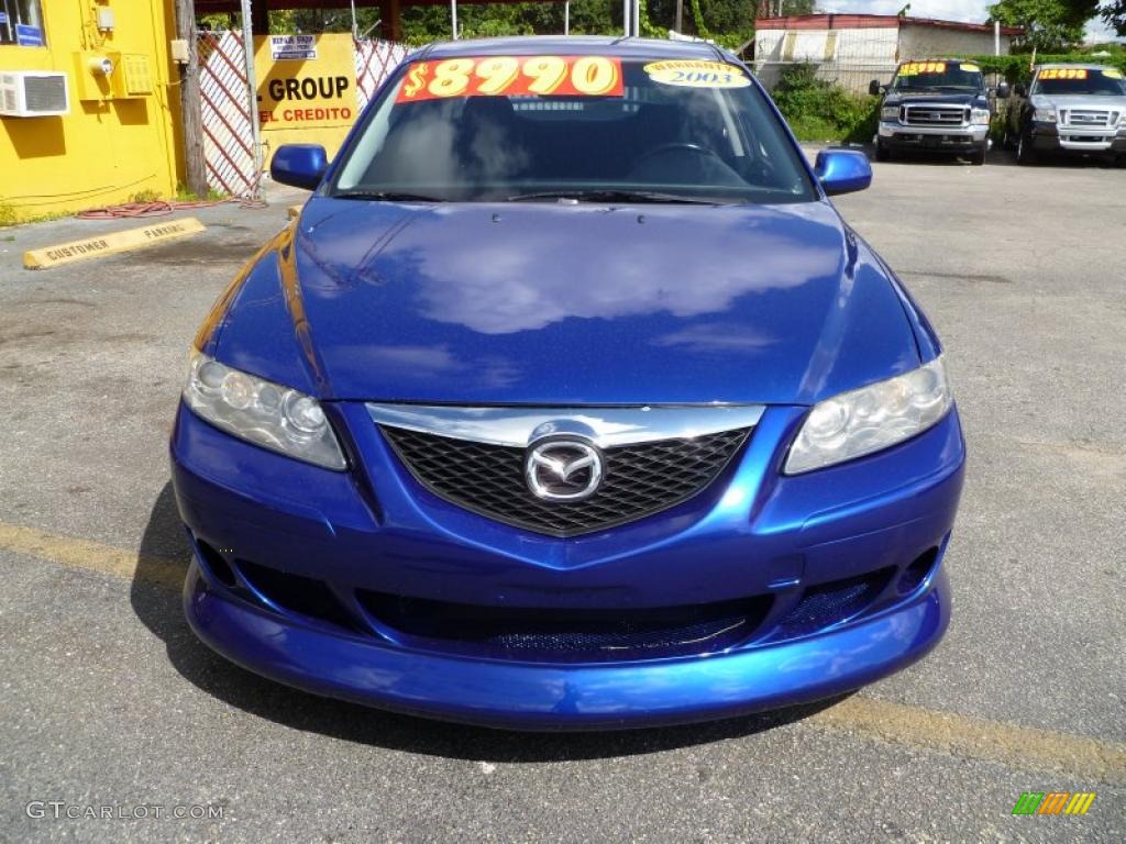 2003 MAZDA6 s Sedan - Sonic Blue Pearl / Gray photo #2