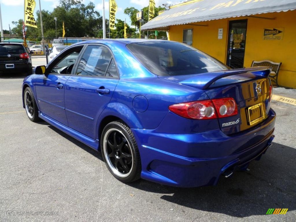 2003 MAZDA6 s Sedan - Sonic Blue Pearl / Gray photo #4