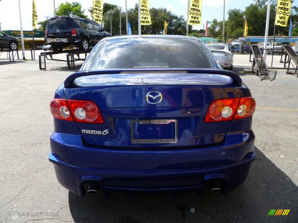 2003 MAZDA6 s Sedan - Sonic Blue Pearl / Gray photo #5