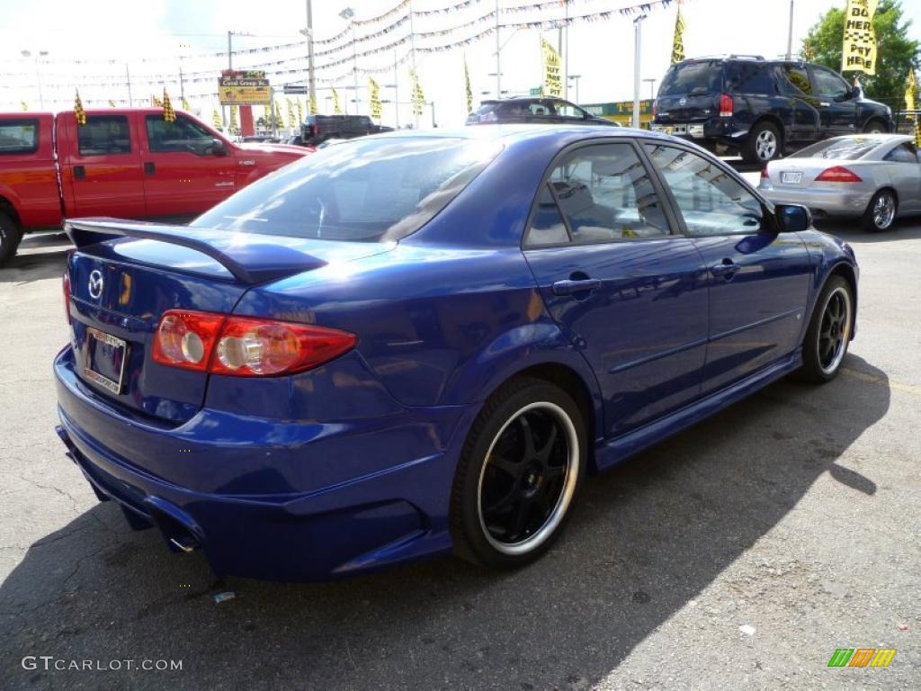 2003 MAZDA6 s Sedan - Sonic Blue Pearl / Gray photo #6