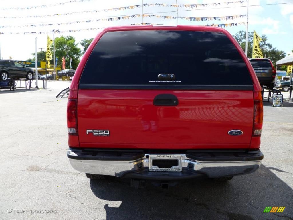 2003 F250 Super Duty XLT Crew Cab 4x4 - Red Clearcoat / Medium Parchment Beige photo #5