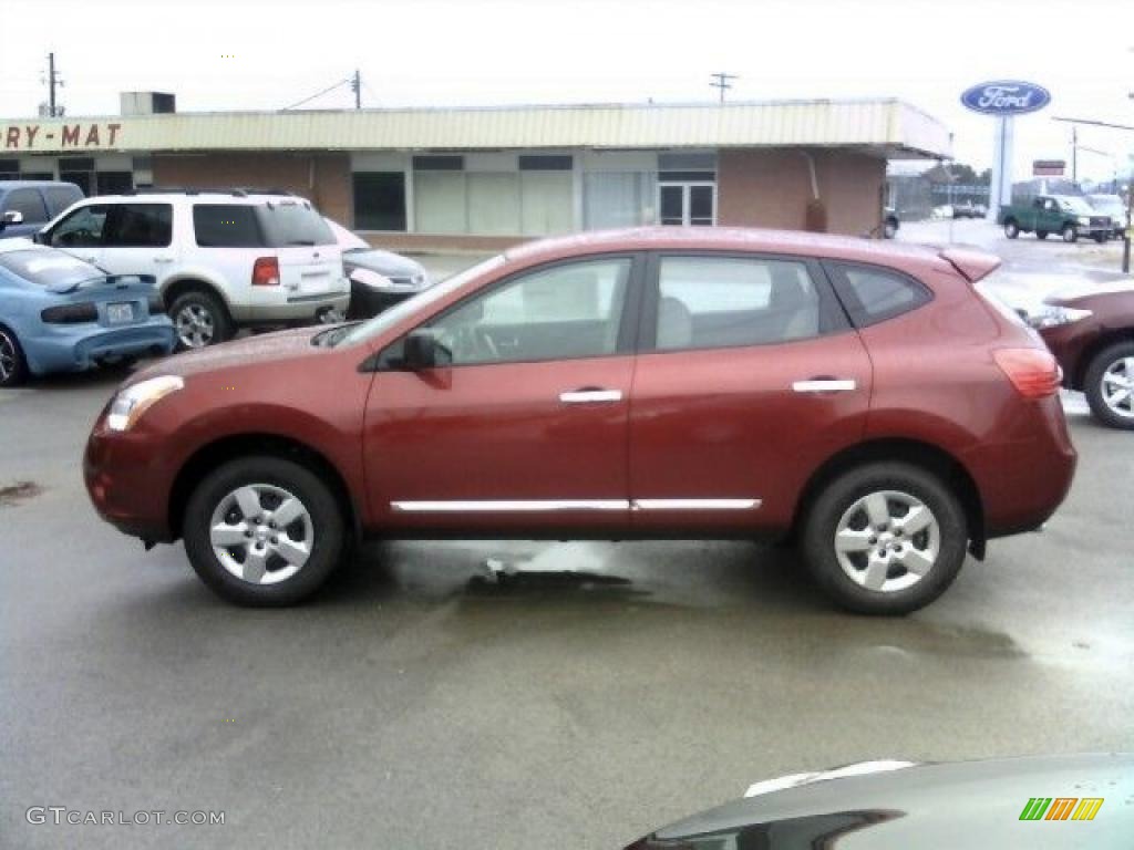 2011 Rogue S AWD - Cayenne Red / Gray photo #3