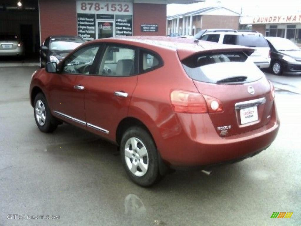 2011 Rogue S AWD - Cayenne Red / Gray photo #4