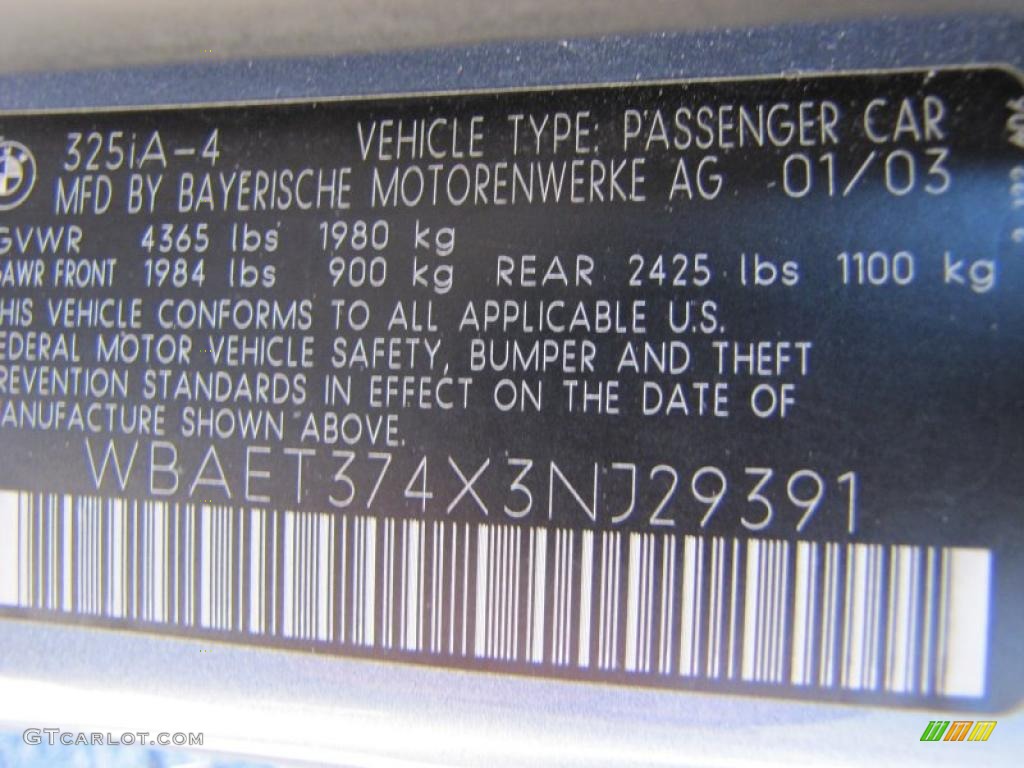 2003 3 Series 325i Sedan - Steel Blue Metallic / Sand photo #21