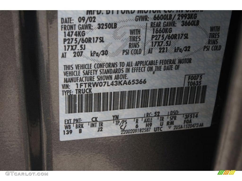 2003 F150 Lariat SuperCrew - Dark Shadow Grey Metallic / Medium Graphite Grey photo #7