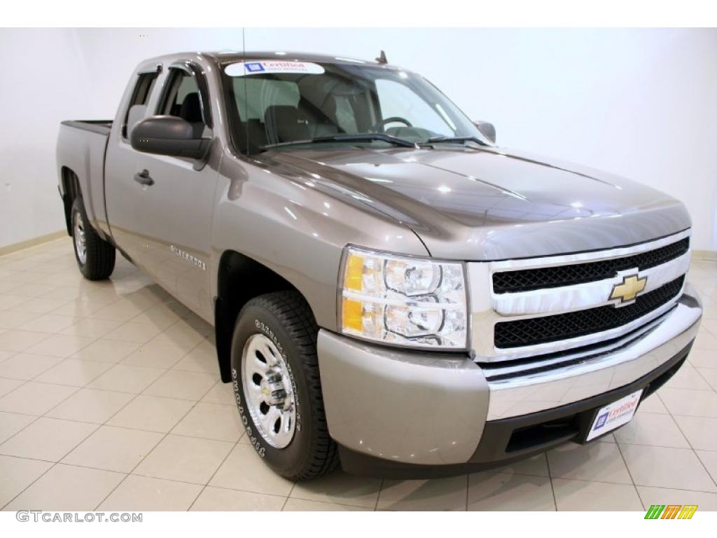 2008 Silverado 1500 LS Extended Cab - Graystone Metallic / Dark Titanium photo #1