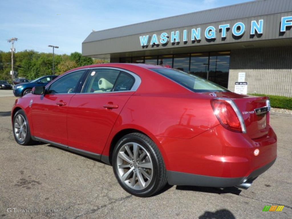 2009 MKS AWD Sedan - Sangria Red Metallic / Light Camel photo #2