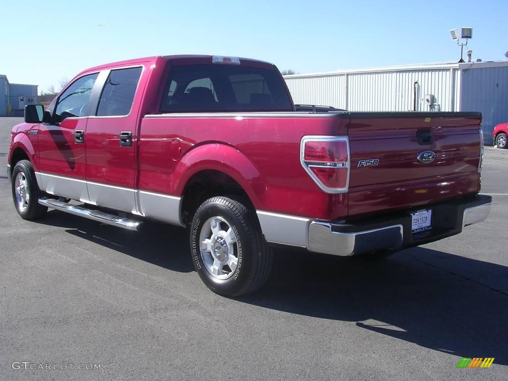 2009 F150 XLT SuperCrew - Razor Red Metallic / Camel/Tan photo #4