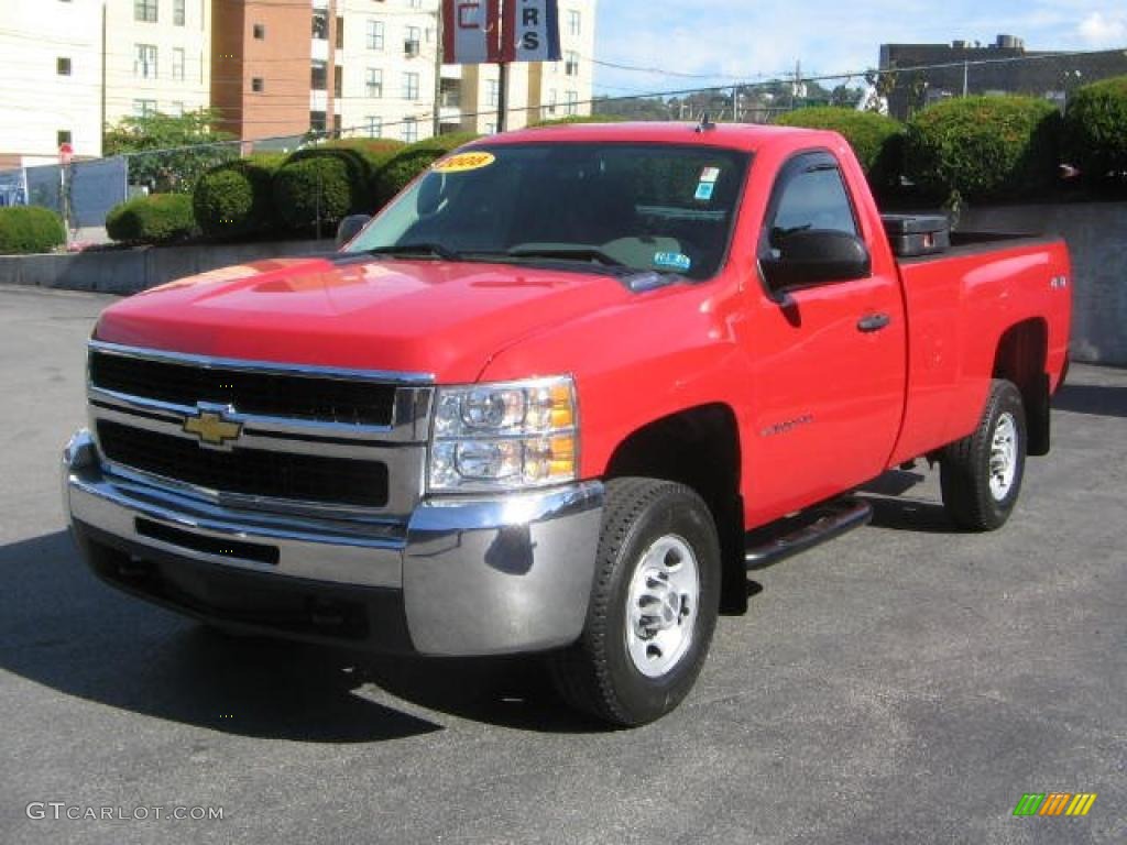 2008 Silverado 2500HD Work Truck Regular Cab 4x4 - Victory Red / Ebony Black photo #3