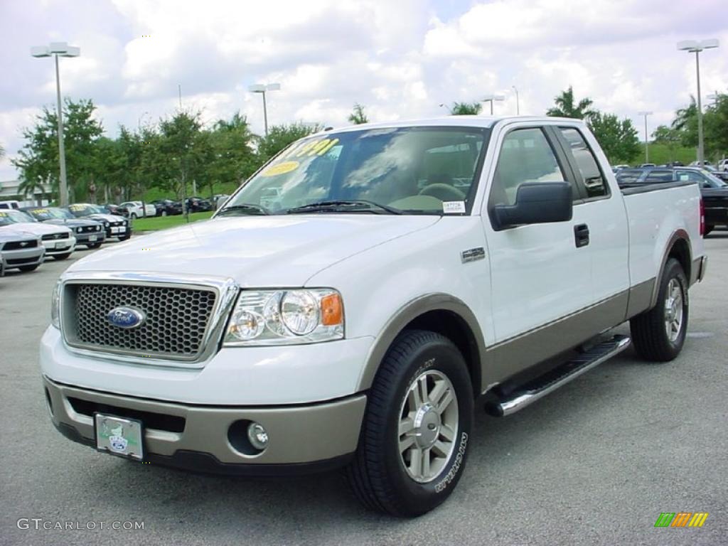 2006 F150 Lariat SuperCab - Oxford White / Tan photo #14