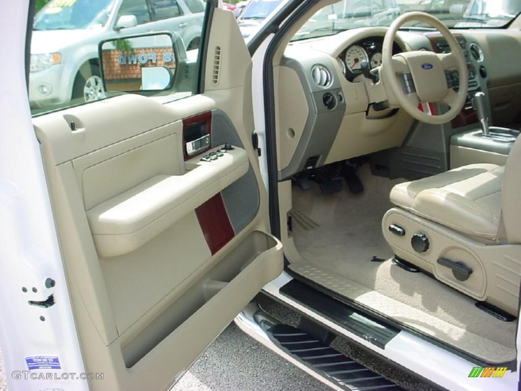 2006 F150 Lariat SuperCab - Oxford White / Tan photo #16