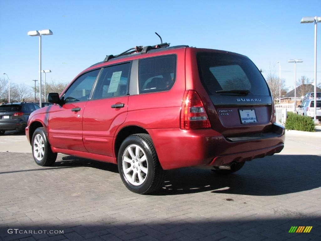 2005 Forester 2.5 XS - Cayenne Red Pearl / Beige photo #5