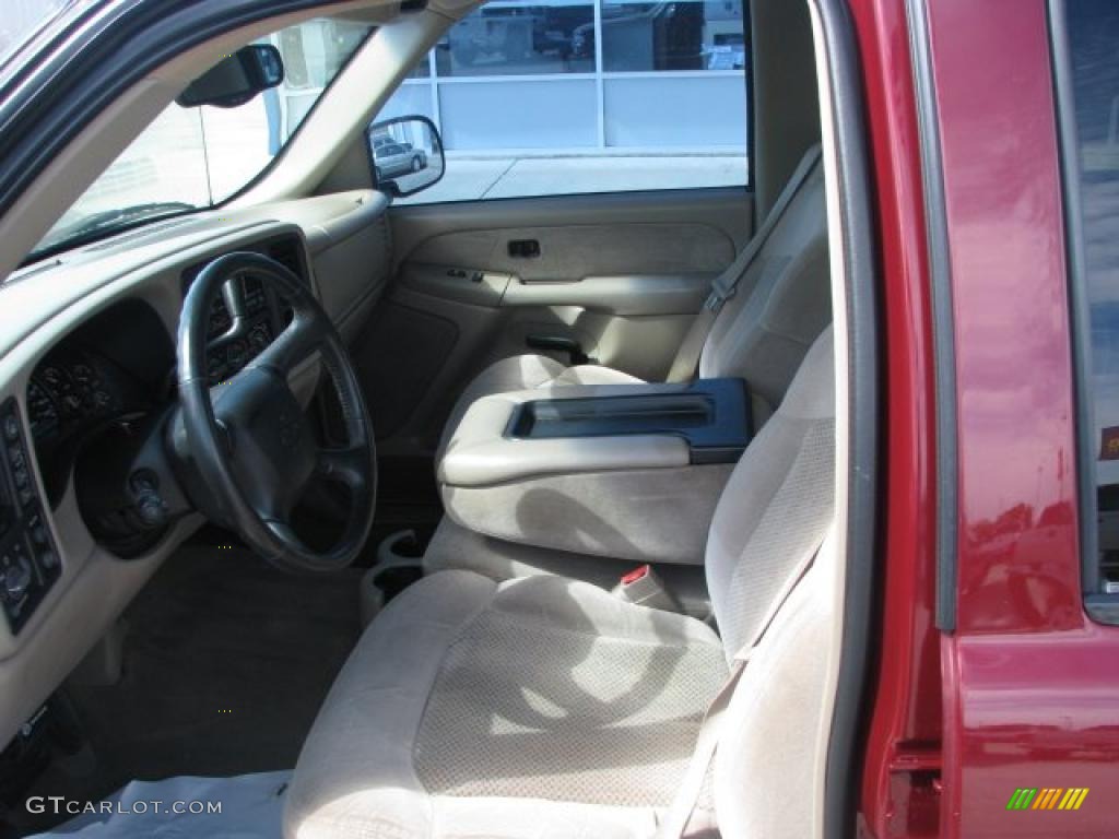 2001 Silverado 1500 LS Crew Cab 4x4 - Dark Carmine Red Metallic / Tan photo #4