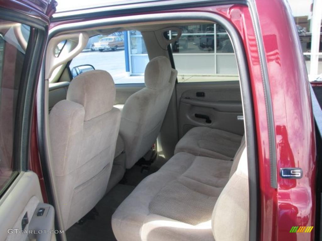 2001 Silverado 1500 LS Crew Cab 4x4 - Dark Carmine Red Metallic / Tan photo #5