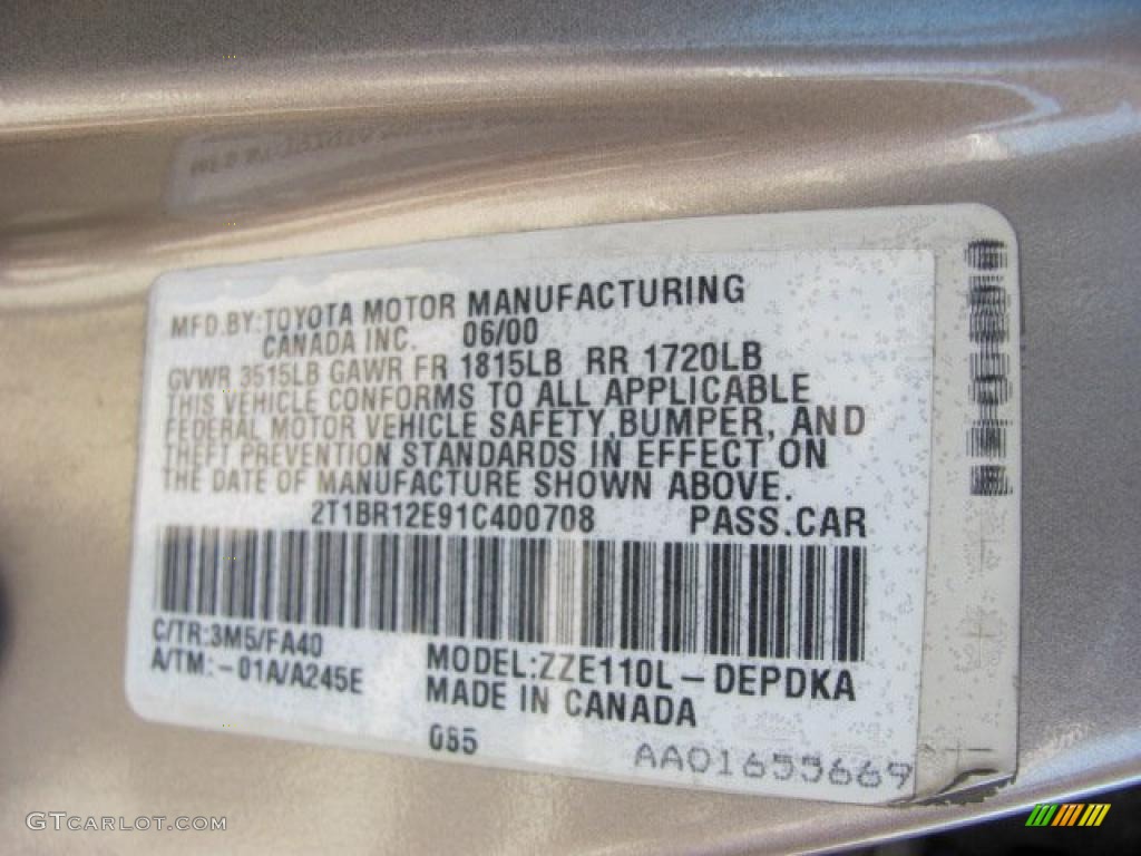 2001 Corolla LE - Sandrift Beige Metallic / Pebble Beige photo #19