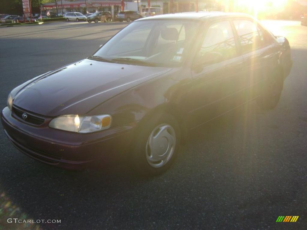 1998 Corolla LE - Ruby Red Pearl Metallic / Beige photo #2