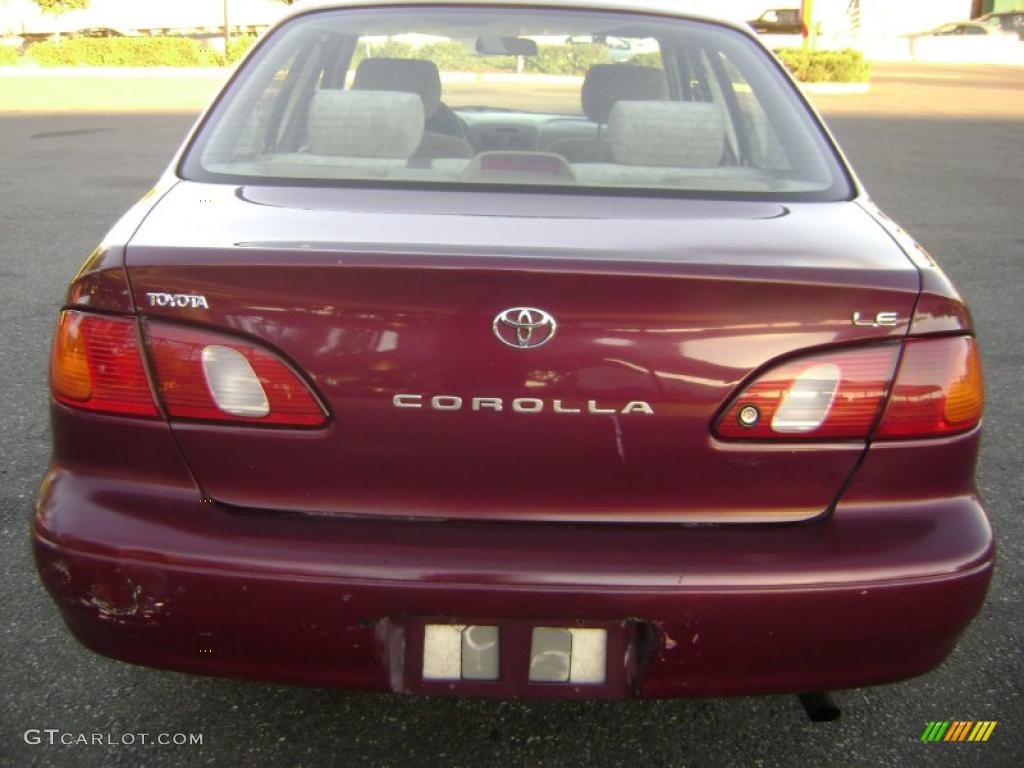 1998 Corolla LE - Ruby Red Pearl Metallic / Beige photo #4