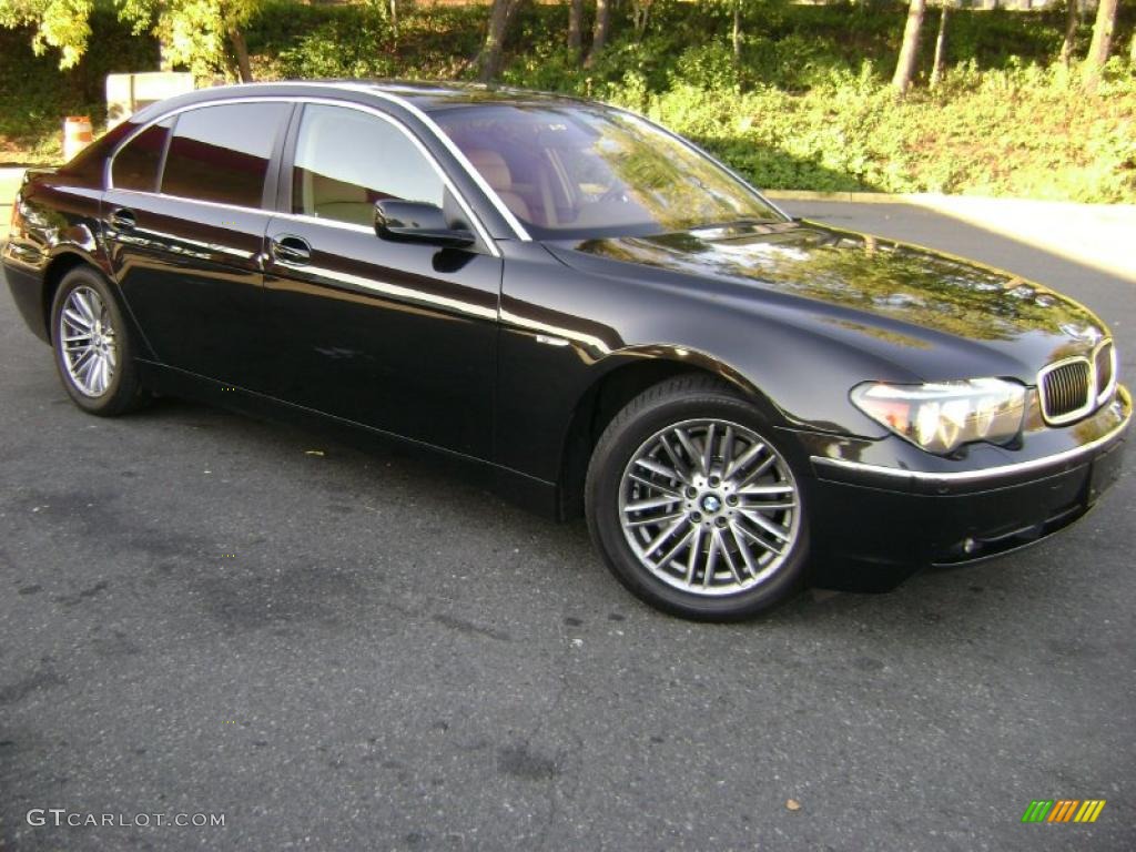 2005 7 Series 745Li Sedan - Jet Black / Dark Beige/Beige III photo #2