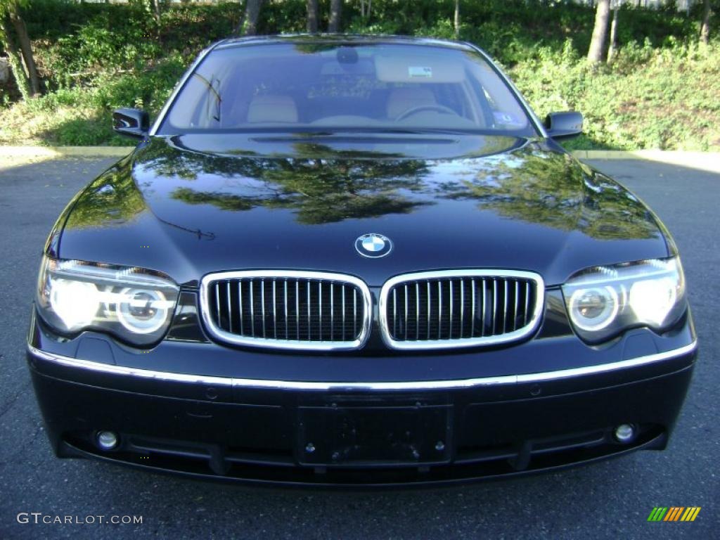2005 7 Series 745Li Sedan - Jet Black / Dark Beige/Beige III photo #3