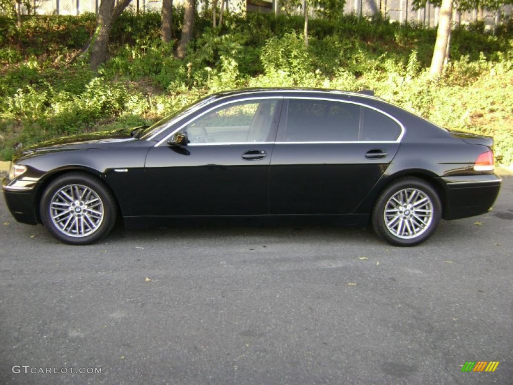 2005 7 Series 745Li Sedan - Jet Black / Dark Beige/Beige III photo #5