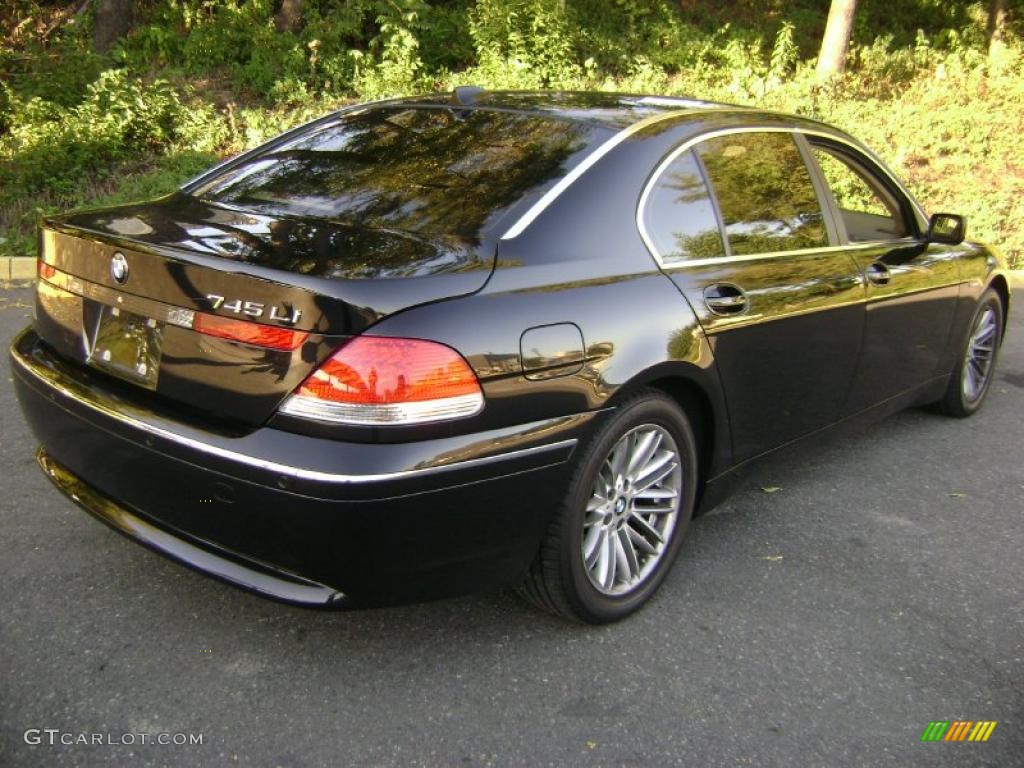 2005 7 Series 745Li Sedan - Jet Black / Dark Beige/Beige III photo #6