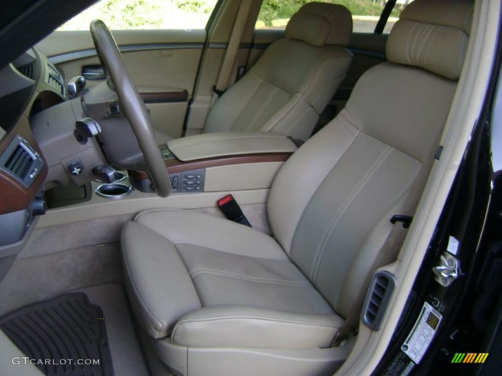 2005 7 Series 745Li Sedan - Jet Black / Dark Beige/Beige III photo #10