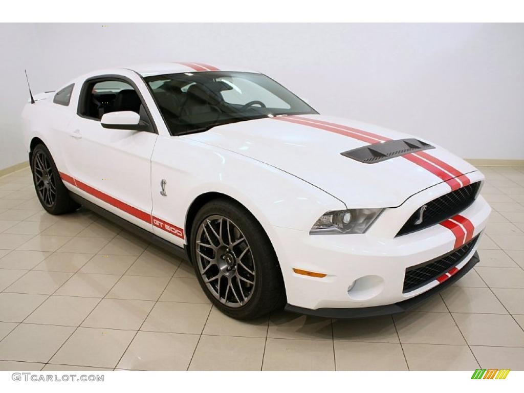 2011 Mustang Shelby GT500 SVT Performance Package Coupe - Performance White / Charcoal Black/Red photo #1