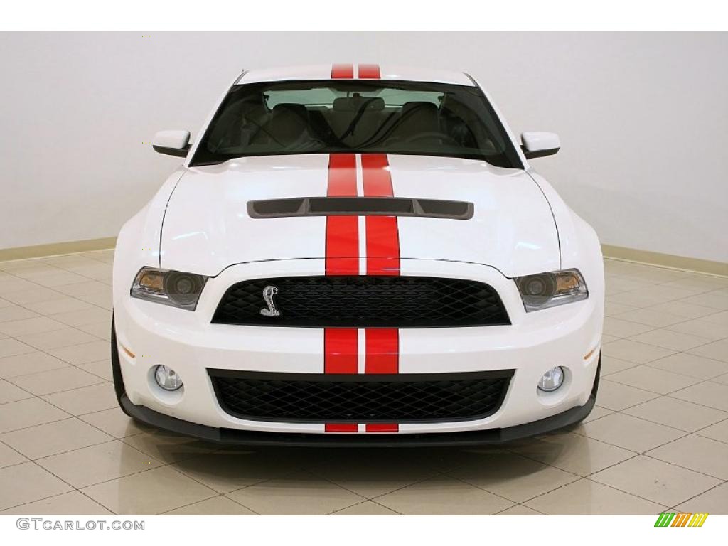 2011 Mustang Shelby GT500 SVT Performance Package Coupe - Performance White / Charcoal Black/Red photo #2