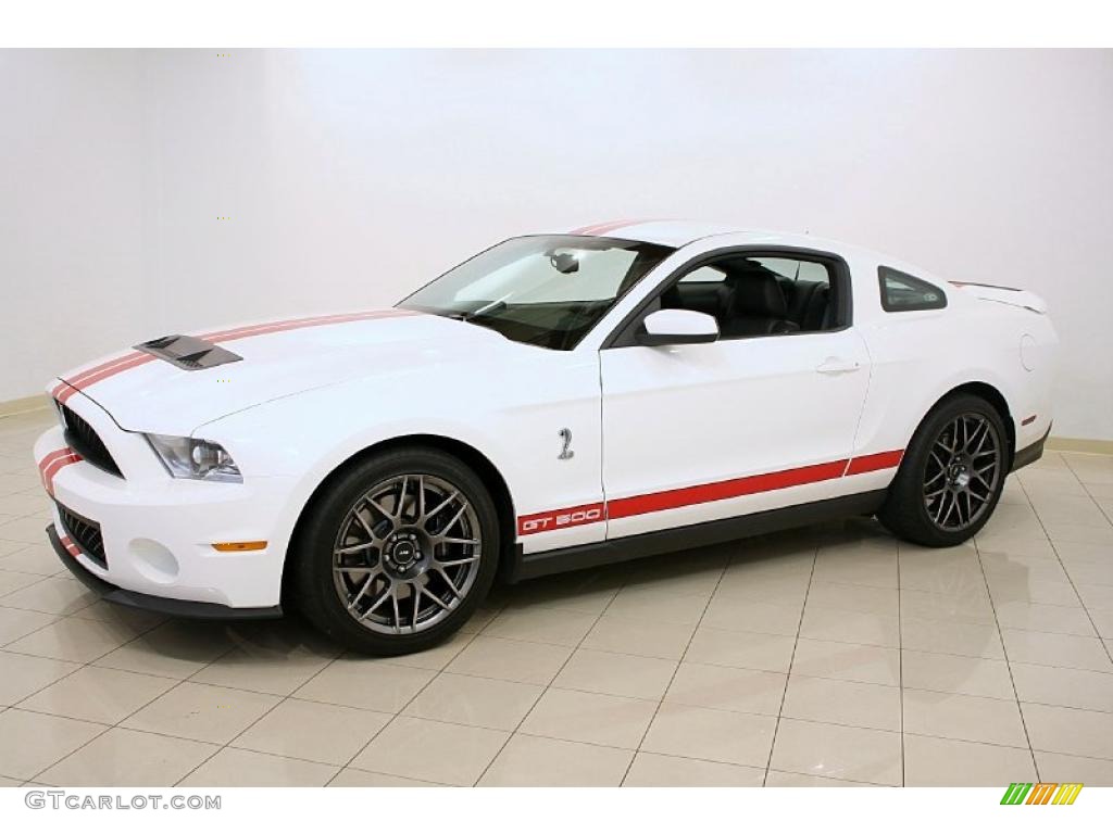 2011 Mustang Shelby GT500 SVT Performance Package Coupe - Performance White / Charcoal Black/Red photo #3