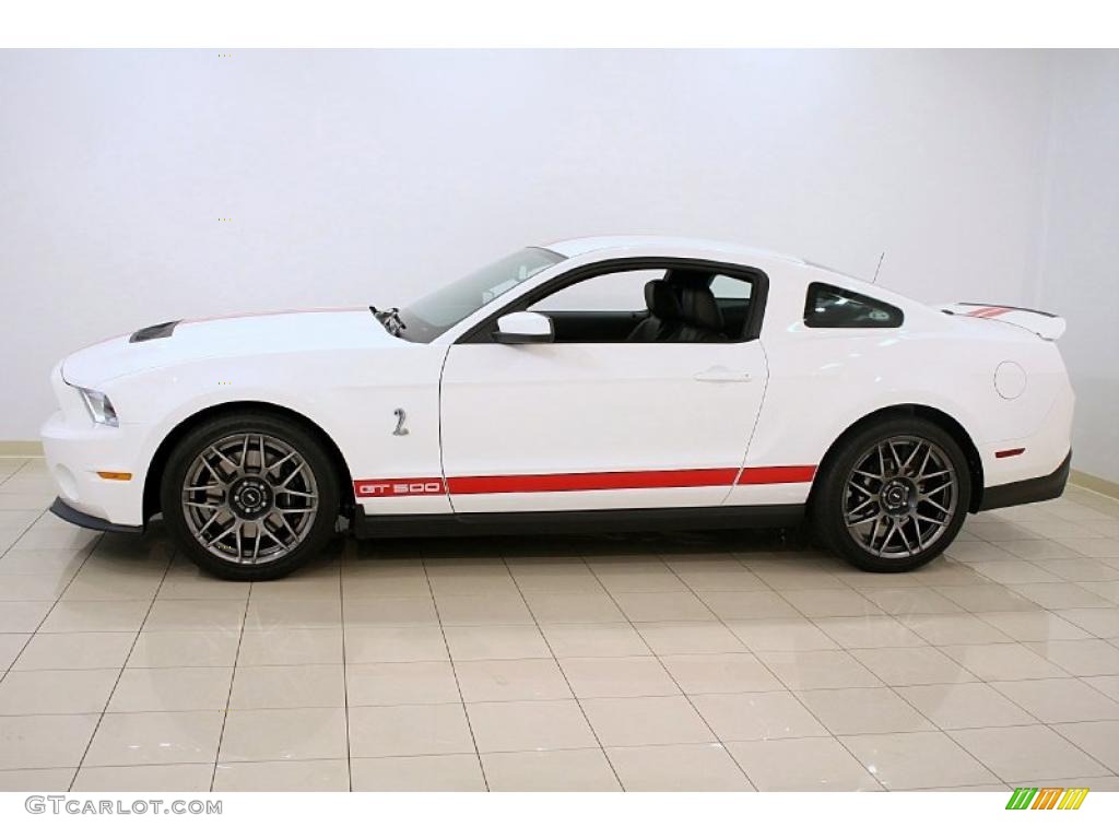 2011 Mustang Shelby GT500 SVT Performance Package Coupe - Performance White / Charcoal Black/Red photo #4