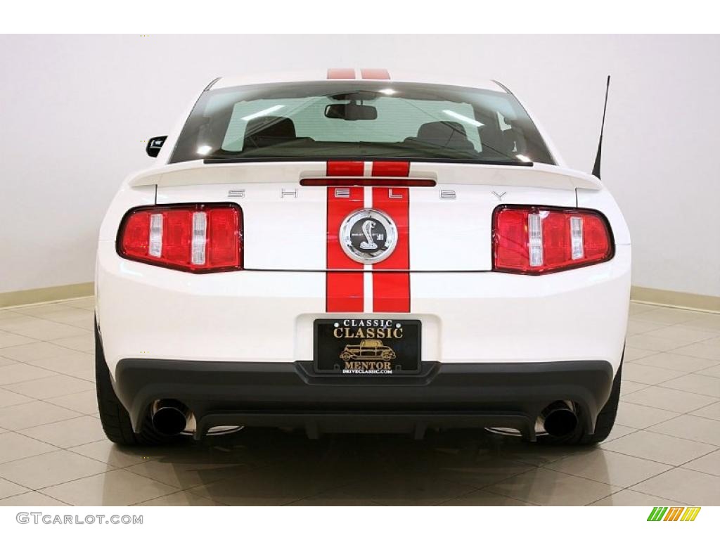 2011 Mustang Shelby GT500 SVT Performance Package Coupe - Performance White / Charcoal Black/Red photo #6