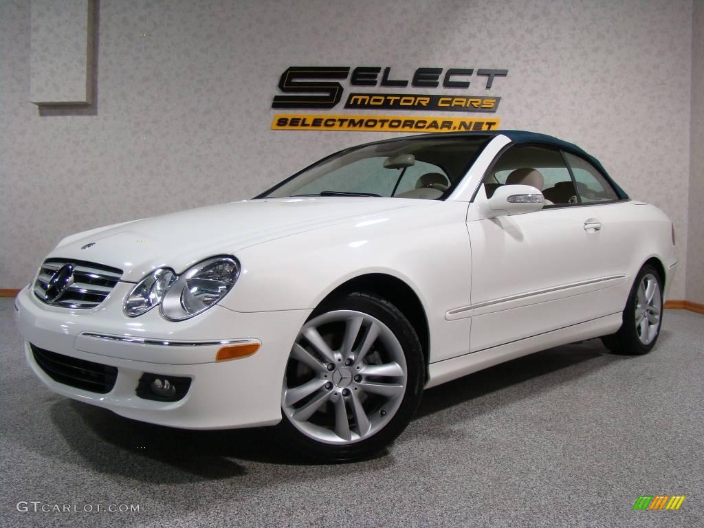 2006 CLK 350 Cabriolet - Alabaster White / Stone photo #1