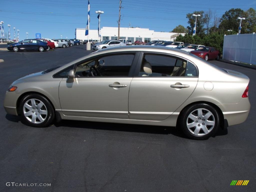 2007 Civic LX Sedan - Borrego Beige Metallic / Ivory photo #1