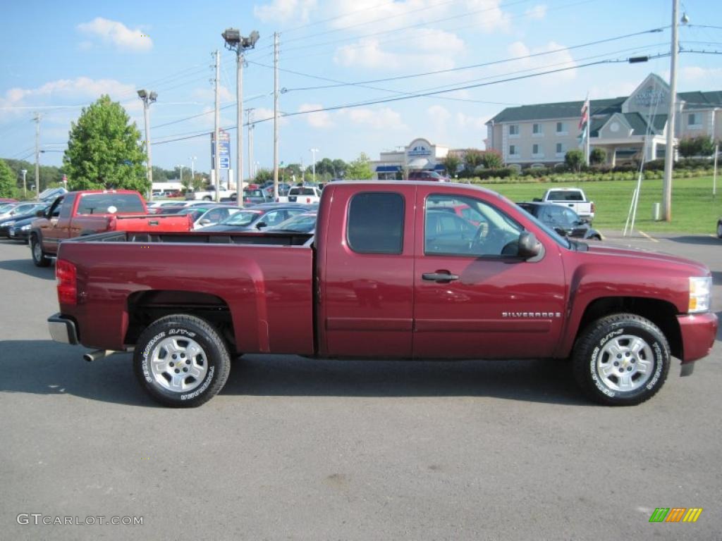 2008 Silverado 1500 LT Extended Cab - Deep Ruby Metallic / Dark Titanium photo #6