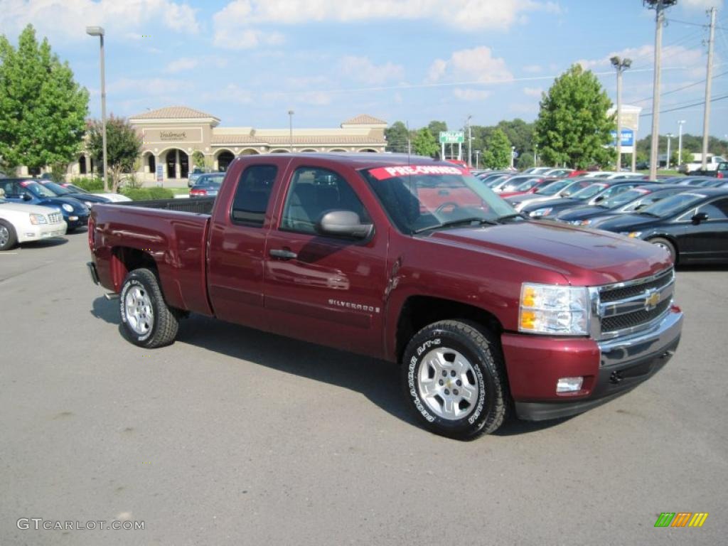 2008 Silverado 1500 LT Extended Cab - Deep Ruby Metallic / Dark Titanium photo #7