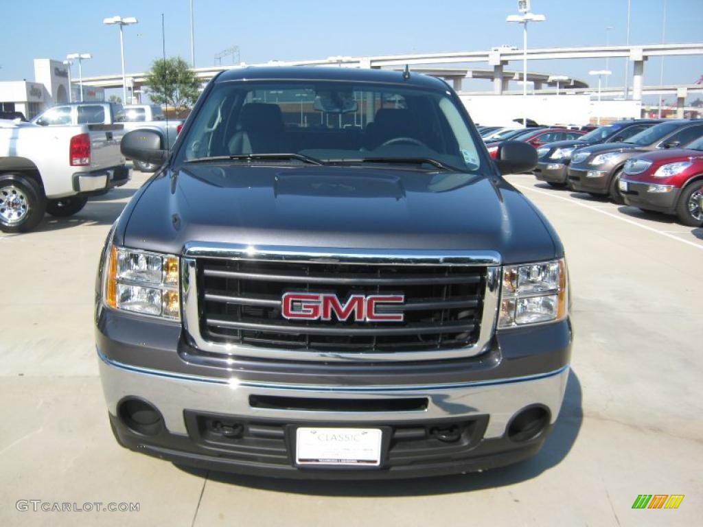 2010 Sierra 1500 SLE Crew Cab 4x4 - Storm Gray Metallic / Ebony photo #8