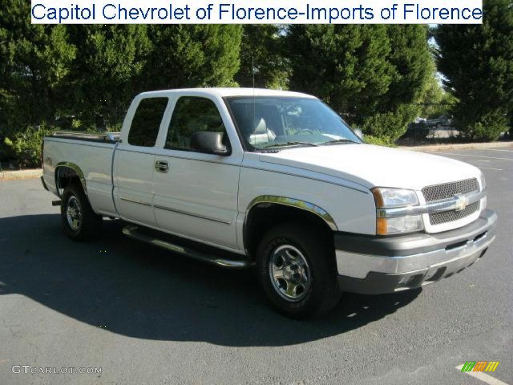 2004 Silverado 1500 LS Extended Cab 4x4 - Summit White / Dark Charcoal photo #1