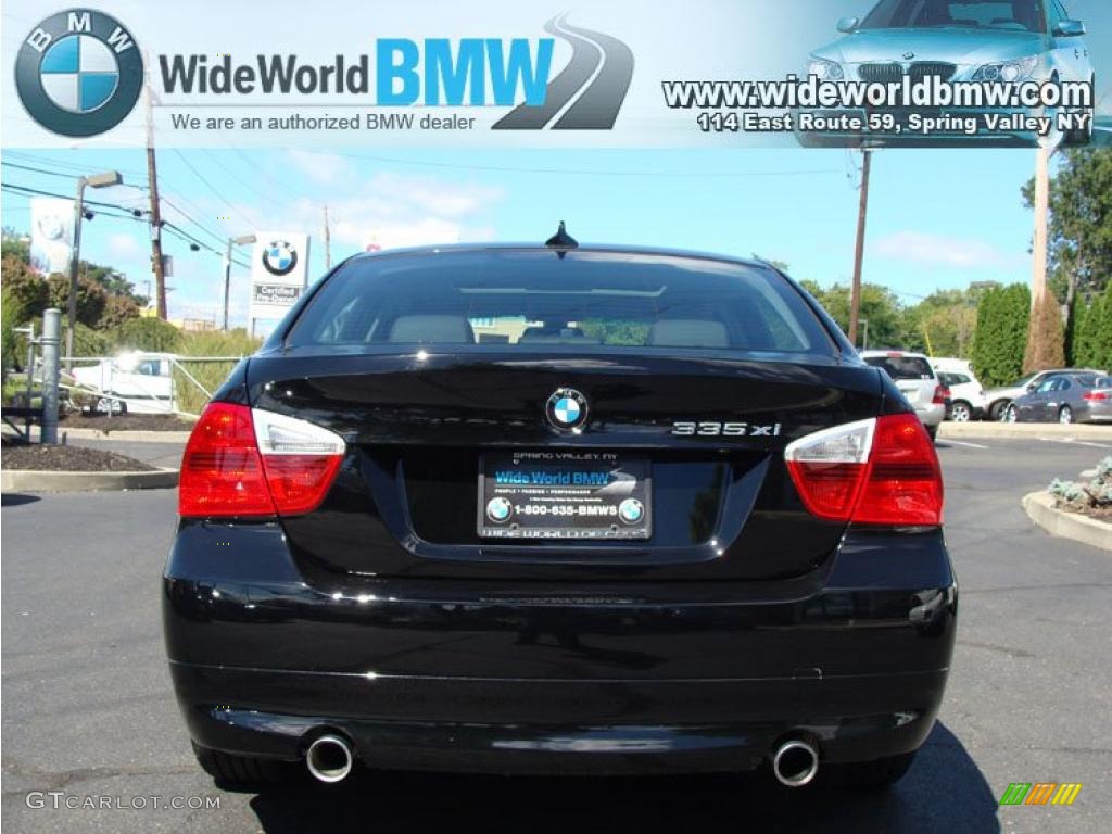 2007 3 Series 335xi Sedan - Jet Black / Black photo #5