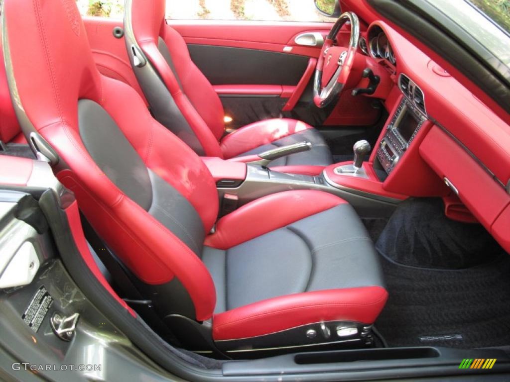 2008 911 Turbo Cabriolet - Meteor Grey Metallic / Black/Carrera Red photo #15