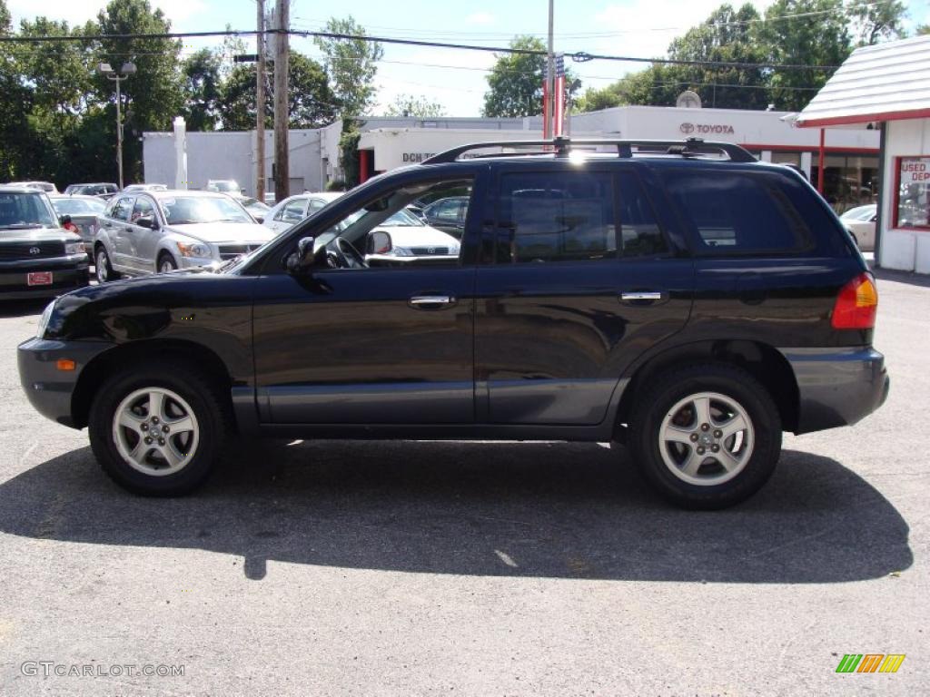 2004 Santa Fe LX 4WD - Black Obsidian / Gray photo #9