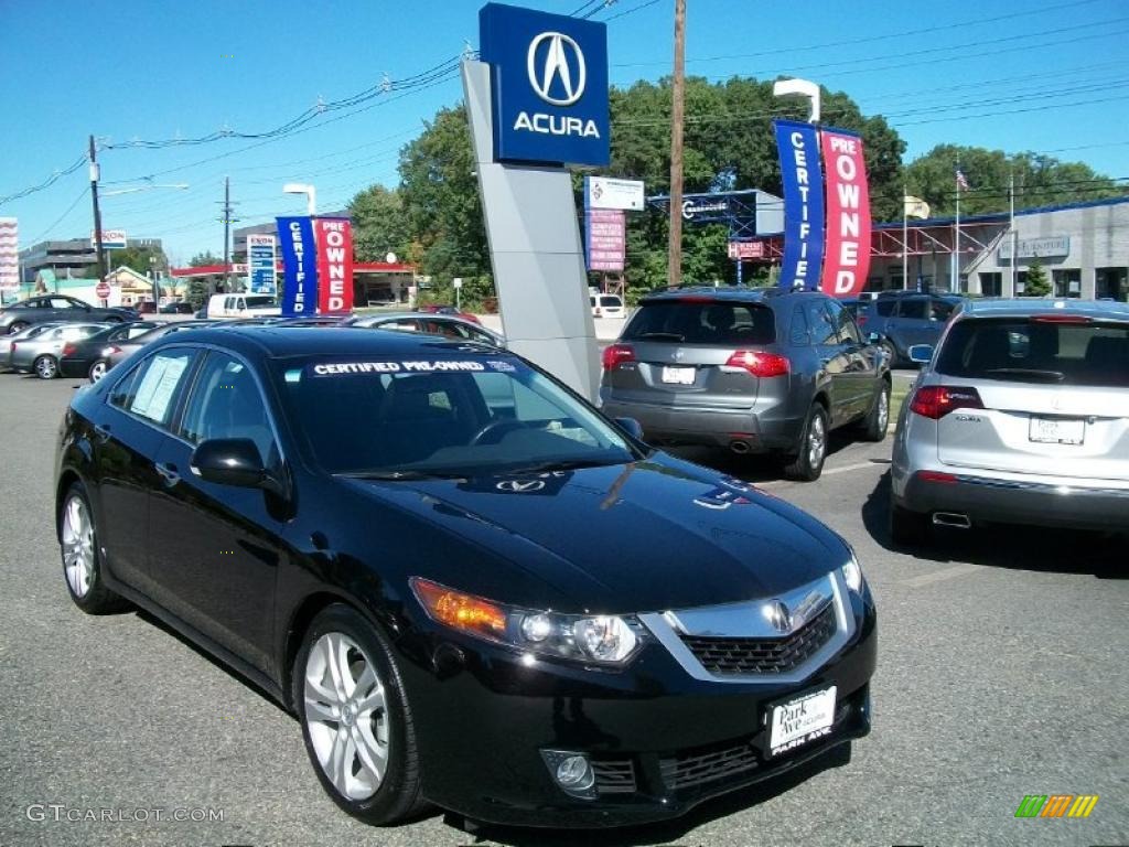 2010 TSX V6 Sedan - Crystal Black Pearl / Ebony photo #1