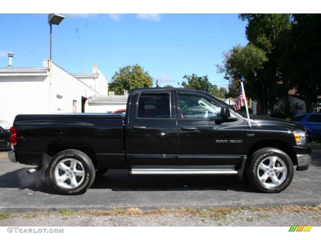 2007 Ram 1500 SLT Quad Cab 4x4 - Brilliant Black Crystal Pearl / Medium Slate Gray photo #15