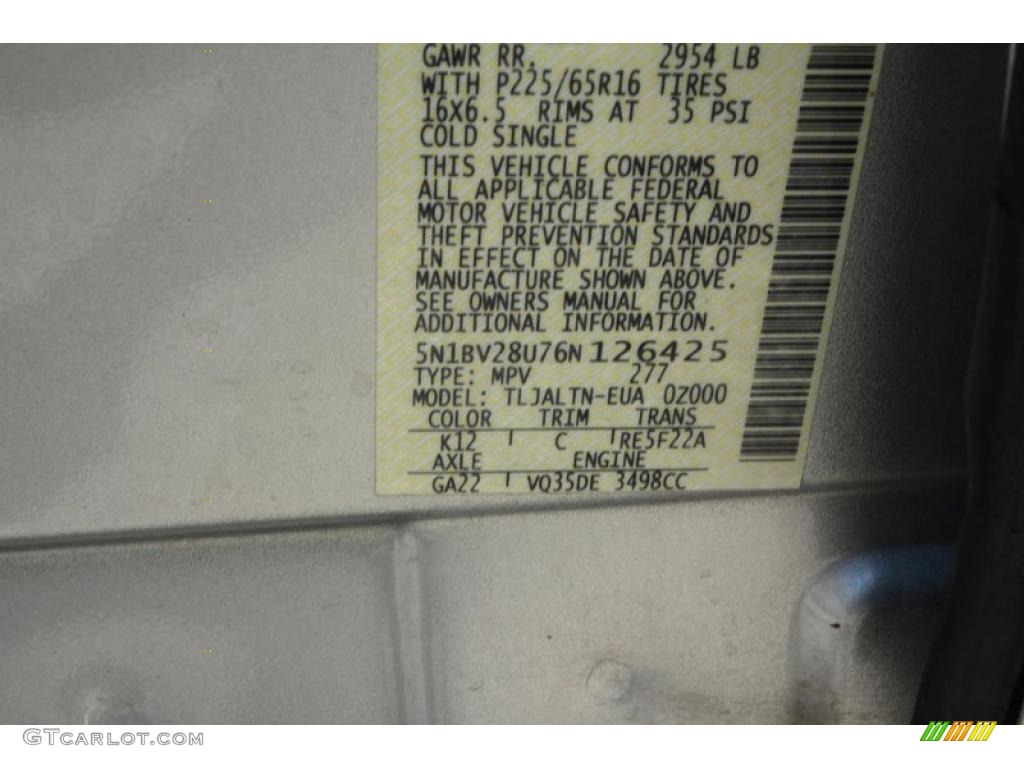 2006 Quest 3.5 SL - Silver Mist Metallic / Beige photo #7