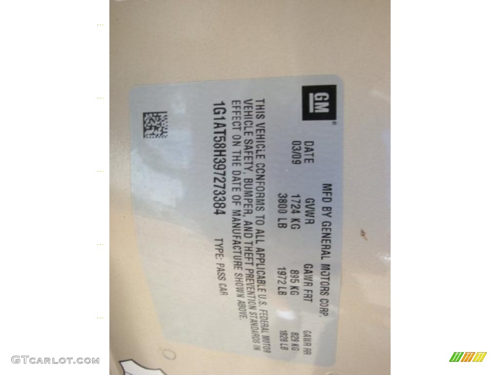 2009 Cobalt LT Sedan - Gold Mist Metallic / Ebony photo #19