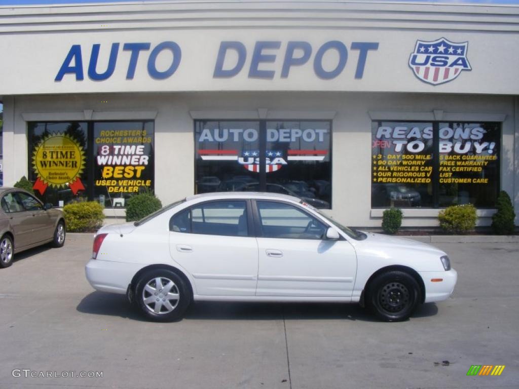 2003 Elantra GLS Sedan - Nordic White / Beige photo #1